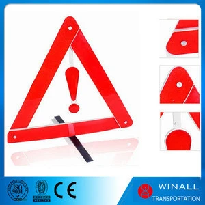 Portable red reflector car parking triangle, car tools emergency set kit triangle sign plate