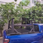 Premium aluminum 800lb ladder rack capacity  pick up pickuo rear gutter roof truck clamp bed car universal