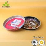 printed metal stainless steel round bar serving tray