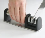 PriorityChef Knife Sharpener for Straight and Serrated Knives, 2-Stage Diamond Coated Wheel System, Sharpens Dull Knives Quickly
