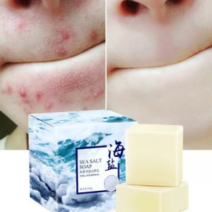 Private Label Hand Made Essential Oil Sea Salt Soap Goat Milk Skin Face Cleaner Sabonete Scar Blackhead Remover Bleaching Soap
