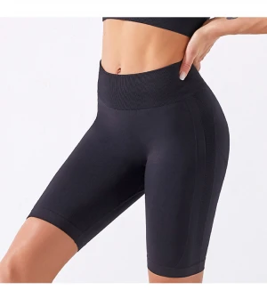 Private Label Woman Summer Seamless Yoga Fitness Ribbed Biker Short One Piece Shorts Set