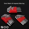 Professional Metric &amp; Imperial Allen key sets CR-V hex key L type hex wrench set