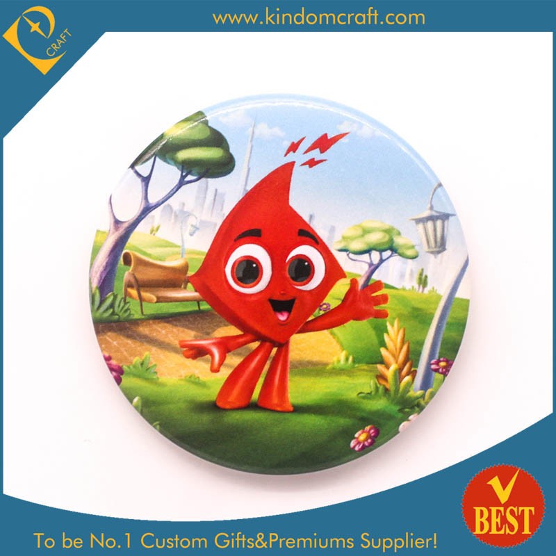 Promotional Gift Flashing Cartoon Character 3D Logo Offset Cmyk Printing Lapel Pin Smile Button Badge/ Smile Badge/Tin Button Badge