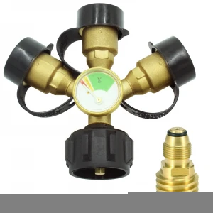 Propane Tank Cylinder Gauge adapter Y Splitter Four way connector gas tank pressure reducing valve
