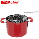 Red Non-stick 8.5 Aluminum Dutch Oven Casserole with Steamer Insert