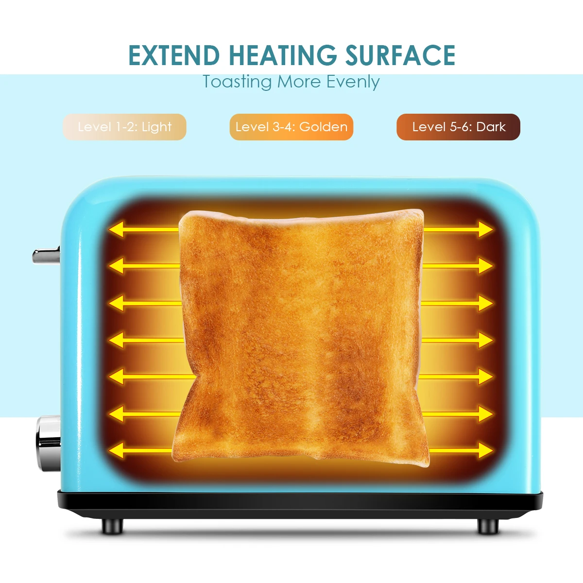 Redmond 304 Stainless stell 2 Slice Digital Bun Toasters Electric Mini Sandwich Bread Toaster