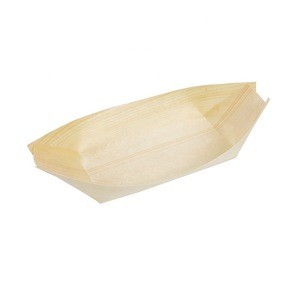 Restaurant cutlery sushi container disposable solid wood sushi boat factory price