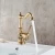 Import Retro traditional faucet hot/cold water mixer pull type gold color brass bathroom basin faucet water tap from China
