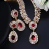 Rose Gold Plated Cubic Zirconia Bridal Jewelry Set For Women Wedding