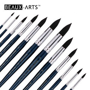 Round Synthetic Blue Squirrel Hair Artist Watercolor Paint Brush Pen Set for Professional