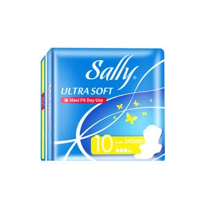 Sally wholesale 240mm day use 10 pads with wings disposable women sanitary napkin