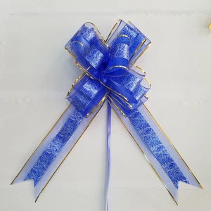 satin gift wrapping pull bows custom printed wedding decoration return gift