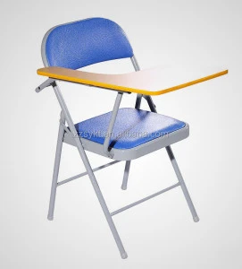 School furniture metal meeting chair student folding chairs with writing pad