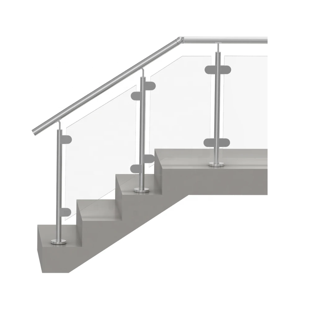 Seaside 304 316  Stainless Steel Handrail  Glass Staircase Design Stair Railing