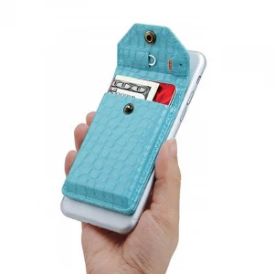 self adhesive cell phone slim leather wallet stick on card holder fits most cell phones&amp;cases