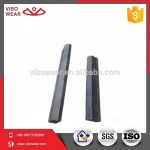 Shaped wear bars for mining machine parts