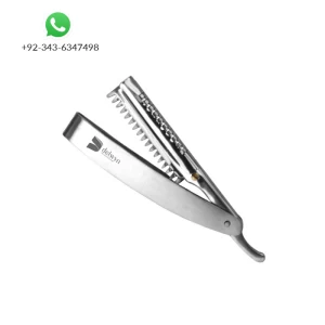 Shaving Barber Tools Hair Razor with Finger Rest and Blades Folding Shaving Knife Stainless Steel Straight razor Holder