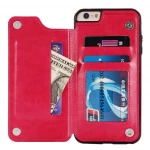 Shockproof leather wallet phone case charger card slot magnetic flip mobile accessories phone case for iPhone 6