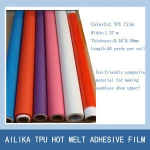 shoe material type of color tpu adhesive film will fuse on sports shoe upper leather