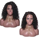 Short Curly Cheap 100% Remy Human Hair Lace Front Wig With Baby Hair