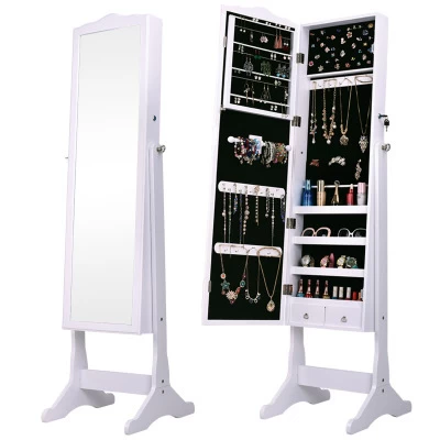Simple combination storage cabinet floor full-length mirror jewelry storage mirror integrated storage cabinet