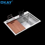 Single Bowl Undermount Workstation Stainless Steel Accessories Kitchen Sink With Knife Holder
