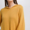 Slap-up long sleeve comfortable and soft pure wool hooded cashmere sweater