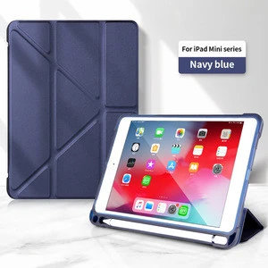 Slim PU Leather Tablet Cases With Pencil Holder Flip Covers for iPad 11 Pro Case Mini 3/4/5