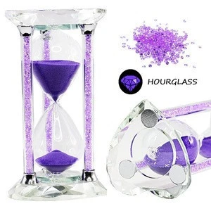 SONDER 30-Minutes Square Purple Romantic Crystal Diamond Wedding Favors Hourglass