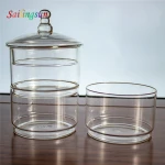 stack up storage customization capacity clear lid handmade pyrex glass jar set