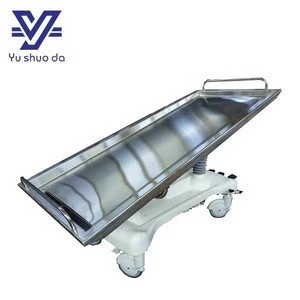 Stainless steel 304 Morgue equipment hospital trolley