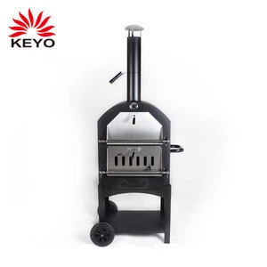 Stainless Steel Charcoal grill pizza oven Trolley outdoor wood fired pizza ovens for sale