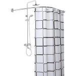 Stainless steel fan-shaped shower curtain rod shower-free telescopic shower rod