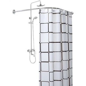 Stainless steel fan-shaped shower curtain rod shower-free telescopic shower rod