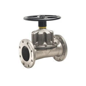 Stainless Steel  Flanged Soft Seal Manual Through Way Diaphragm Valve for Waste Water