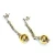 Import Stainless Steel Jewelry Accessories Silver Colored Earrings with Gold Ball Drop from USA