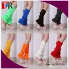 stylish plain shiny color boot socks acrylic knit leg warmers for women