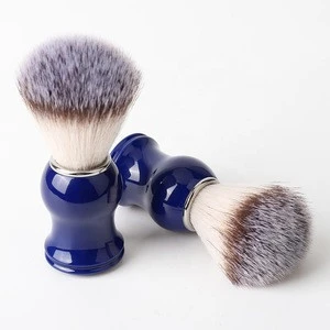 Stylish sapphire blue ABS shiny plastic handle synthetic shaving brush