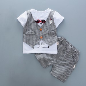 Summer New Boys Gentlemen suit Baby Apparel 1-3 years 2PCS Children&#x27;s Formal Occasion Clothing Kids Wedding Party Outfits