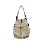 Summer Personalized One Shoulder Crossbody  Casual Drawstring Pleated Bag Large Capacity Lightweight Handheld Nylon Bucket Bag