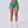 Summer Womens High Waist Yoga Fitness Shorts Female Drawstring  Pocket Hip Lifting Tight Elastic Running Sports Pants for Women