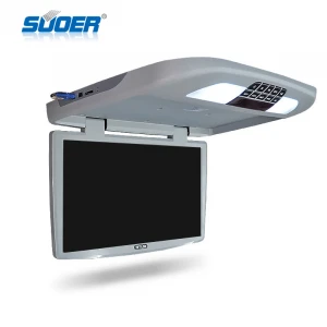 Suoer 19 inch flip down car roof monitor whit USB/SD/DVD player function car  DVD monitor tv Suitable for bus, train and ship