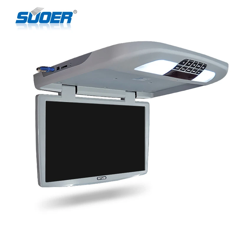 Suoer 19 inch flip down car roof monitor whit USB/SD/DVD player function car  DVD monitor tv Suitable for bus, train and ship