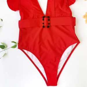 swimwear 2021 high waist Breathable swimsuit V-neck swim trunk