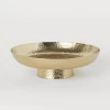 Tableware Metal Oval Custom Shaped Double Polished Glossy Gold Metal Hammered Oval bowls with Handle