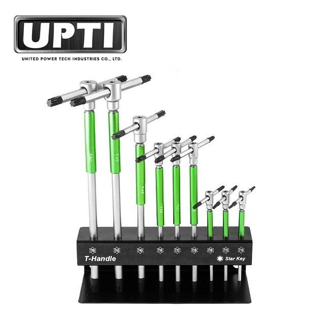 Taiwan Made High Quality Professional 9 pcs Torx Star T-Handle Hex Allen Key Wrench Set with Storage Rack