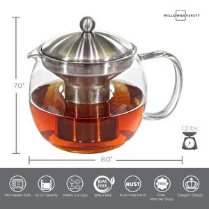 Tea Pot with Infuser Set Glass Tea Maker Infusers Loose Leaf Iced Blooming or Flowering Tea Filter Teapots Kettles