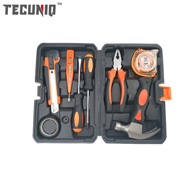 TECUNIQ Hot Sale Hand Tools 8pcs Household Hand Tools Set Professional Tool Kits for Home, Repair, Factory, Power Electronics
