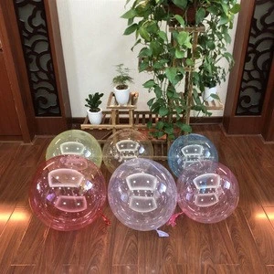 TF hot  China factory crystal clear colored bobo balloons 18 inch party supplies LED Colorful Light round bobo balloons
